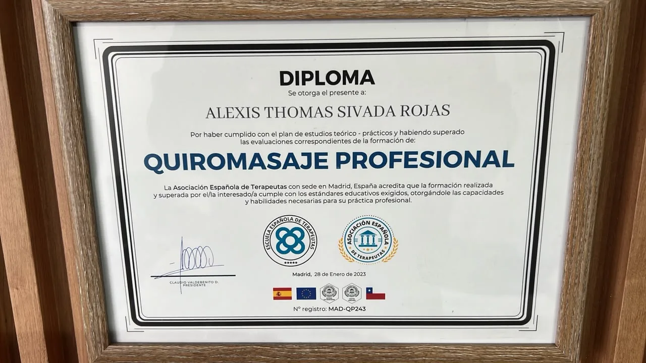Diploma de Quiromasaje Profesional